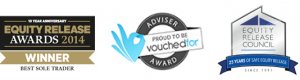 Award logos that show how successful Acclaimed Mortgage Consultancy are at both providing mortgages and equity release