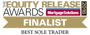 2016 Equity Release Awards Finalist logo which was awarded to Acclaimed Mortgage Consultancy