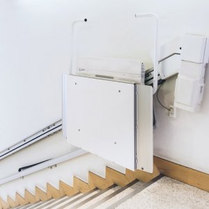 Photo of a stair lift which is used to depict home improvements made to an elderly persons home which can be paid for by Equity Release